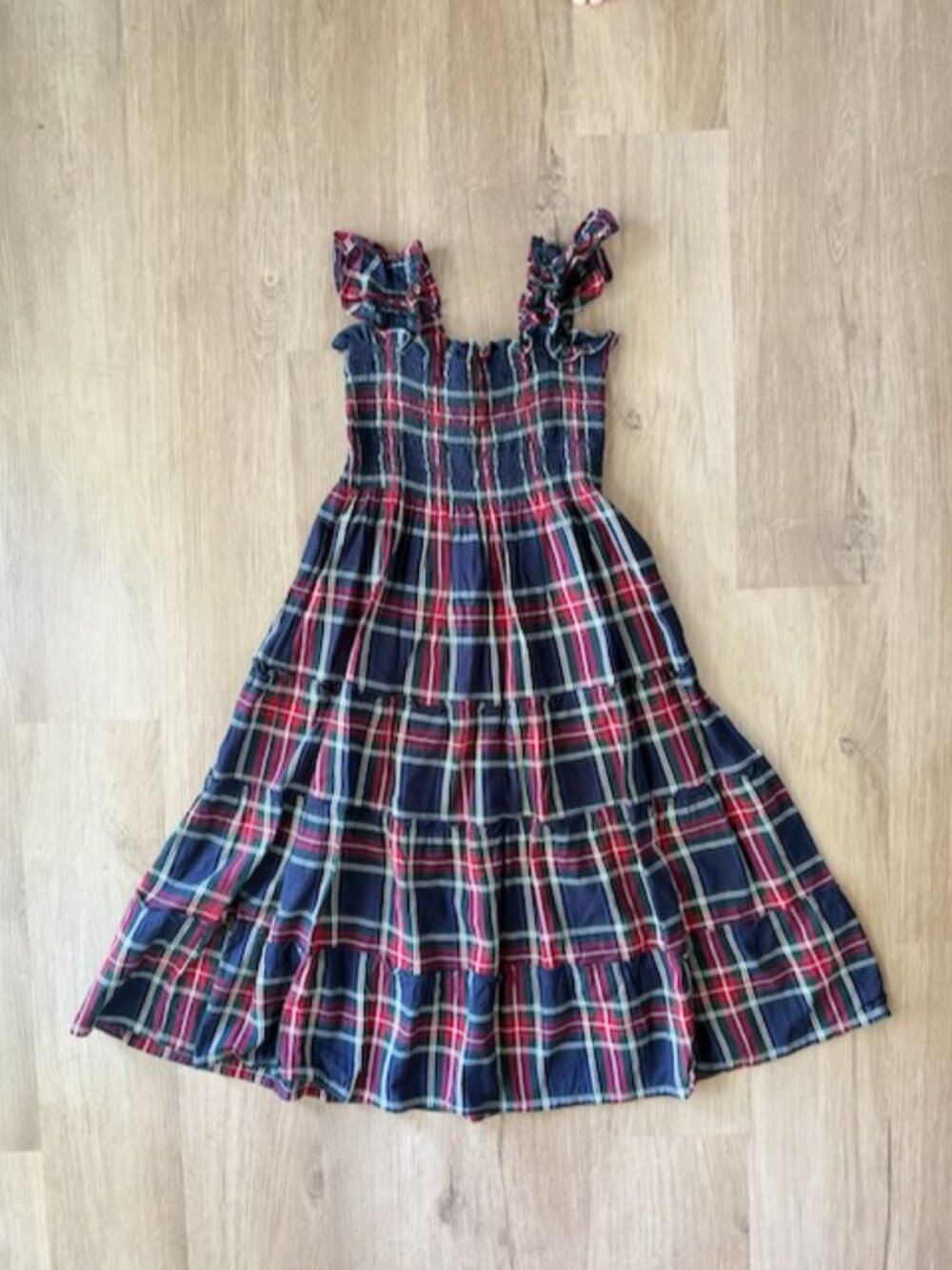 Hill House Ellie Nap Dress XS Tartan Plaid Midi *FLAW